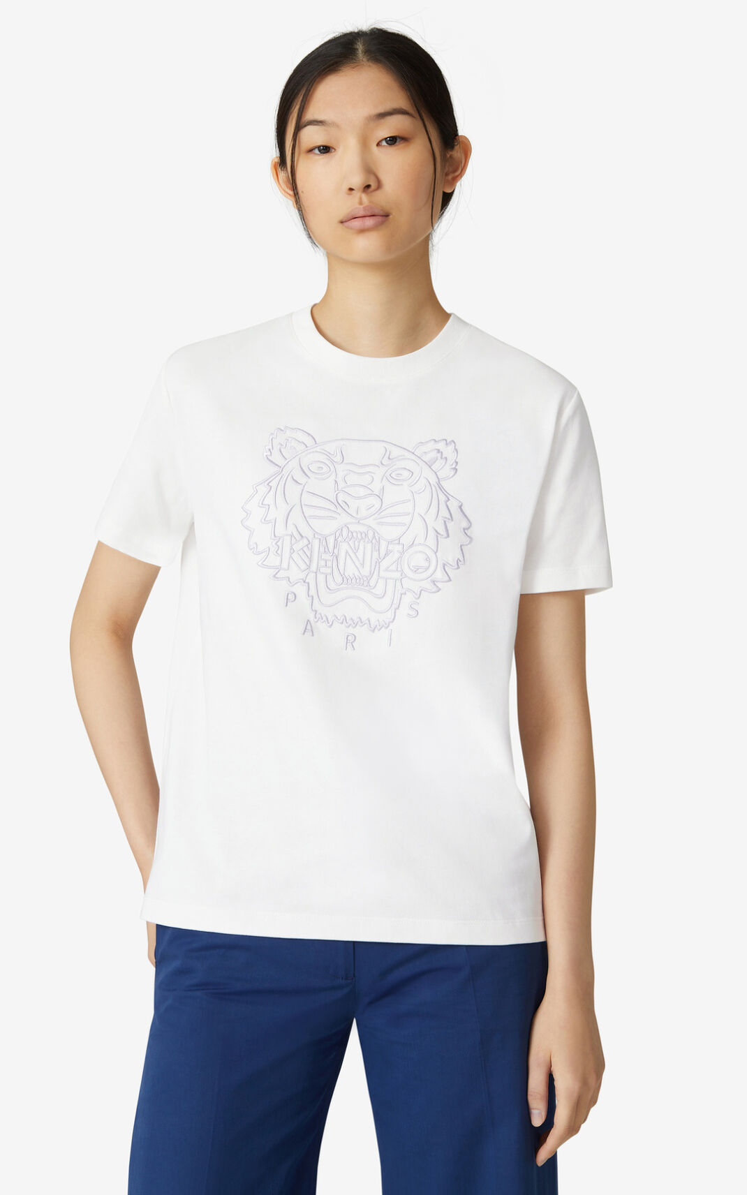 Kenzo Loose Tiger μπλουζακια γυναικεια ασπρα | GR863177